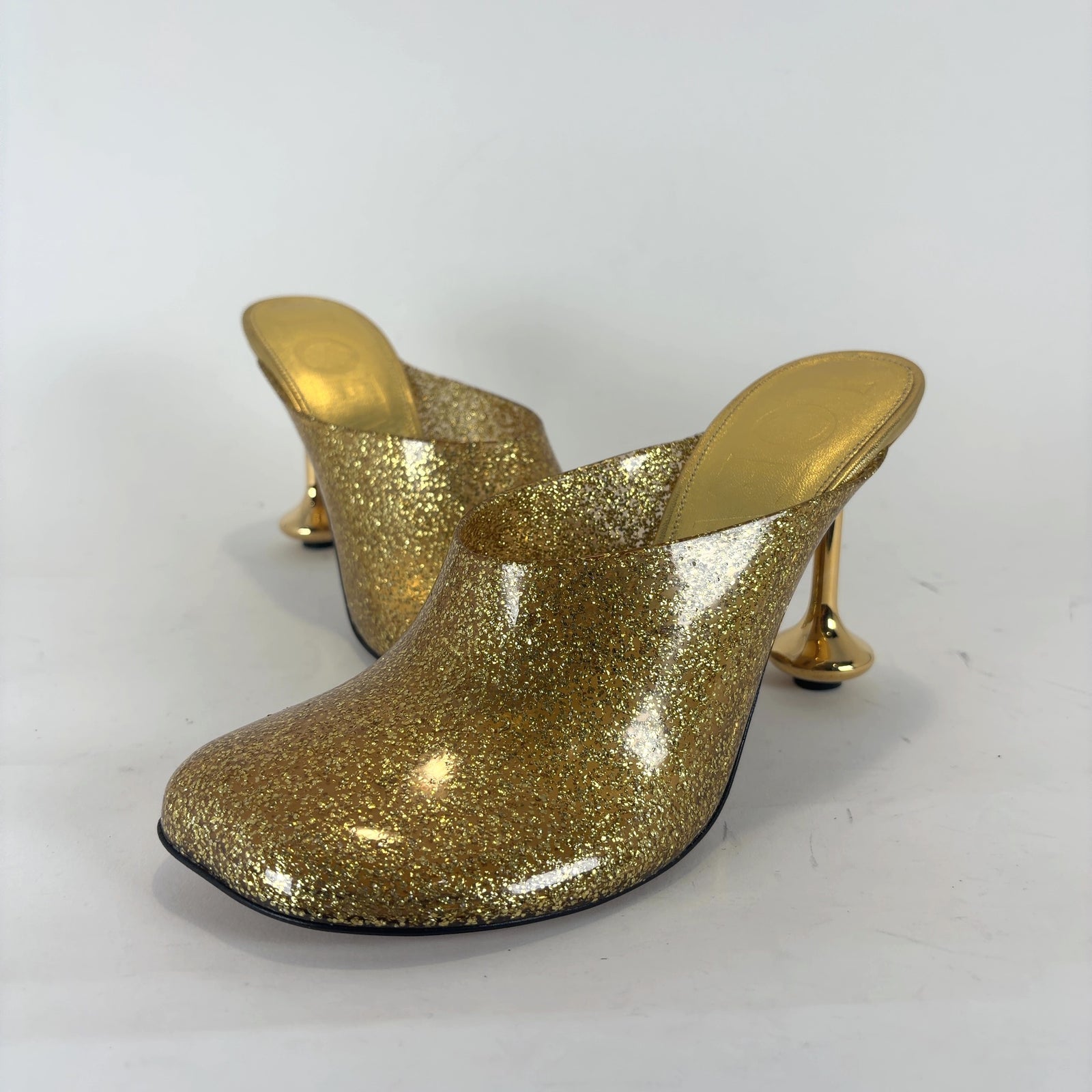 Loewe Gold Glitter Toy Heels