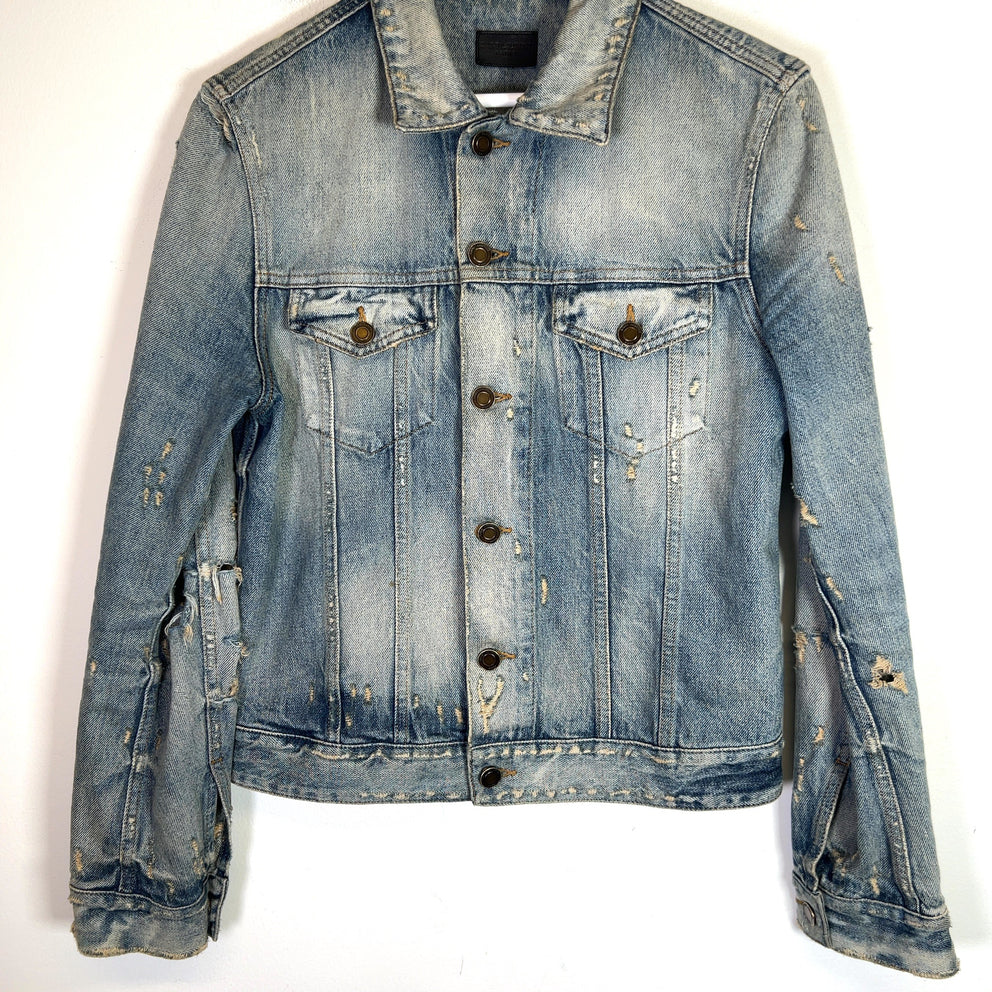 Saint Laurent SS21 Distressed Denim Jacket