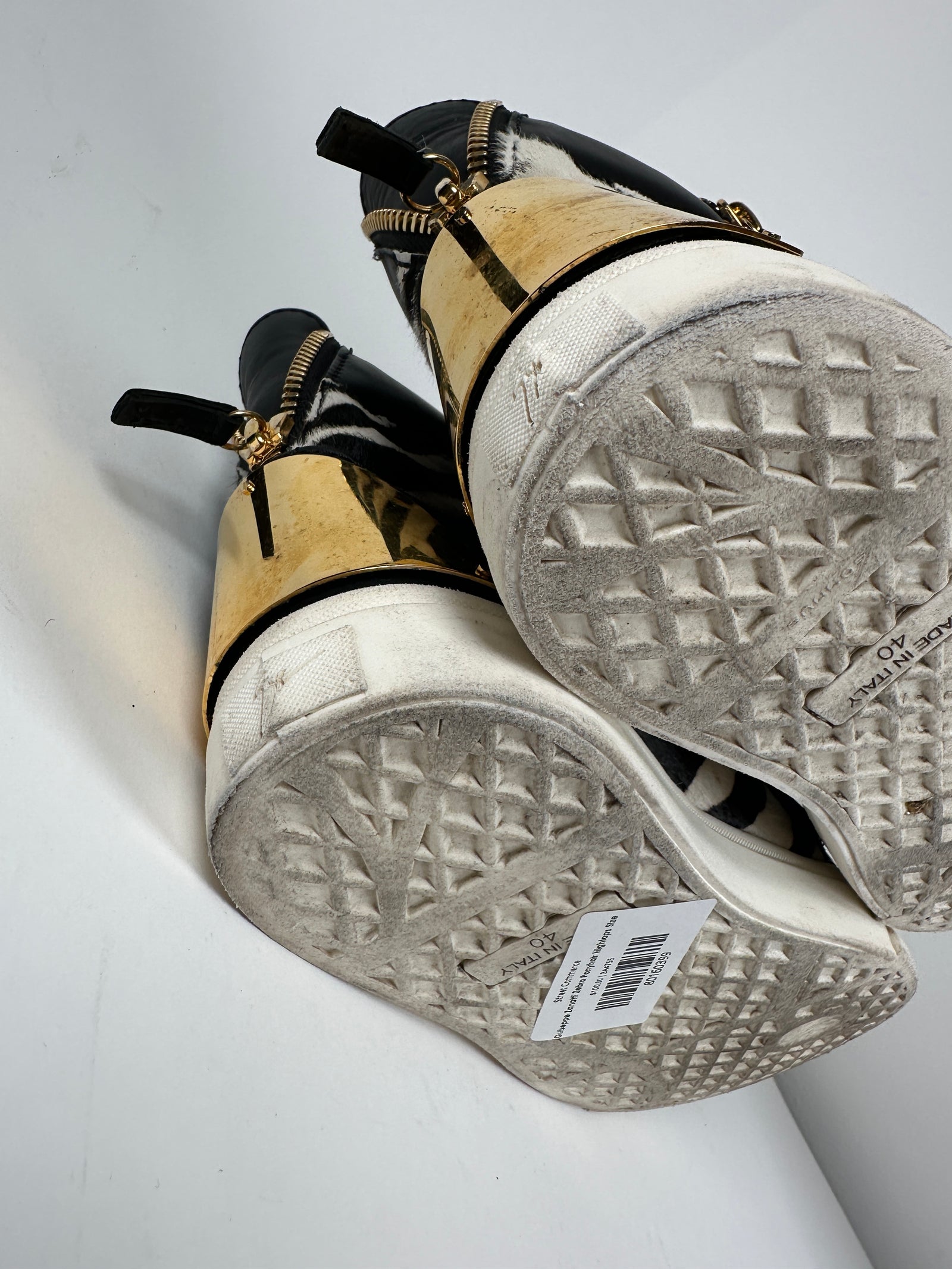 Guiseppe Zanotti Zebra Ponyhair Hightops Size 7