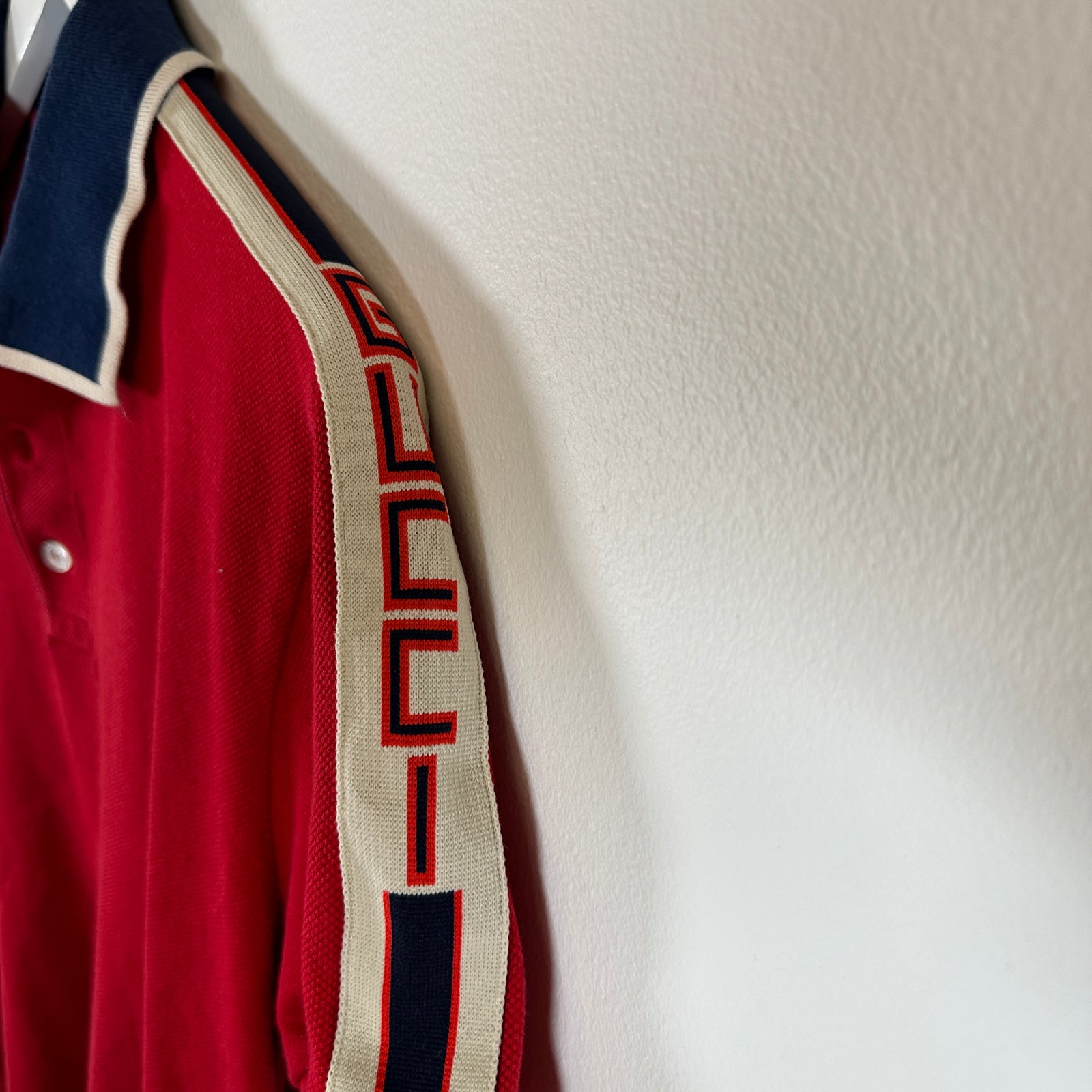 Gucci Red Logo Sleeve Polo Size M