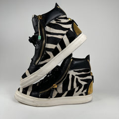 Guiseppe Zanotti Zebra Ponyhair Hightops Size 7
