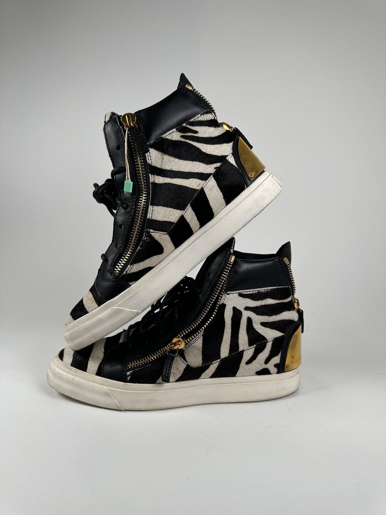 Guiseppe Zanotti Zebra Ponyhair Hightops Size 7