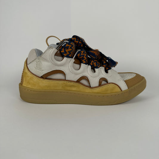 Lanvin Beige/Orange Curb Sneakers Size 41