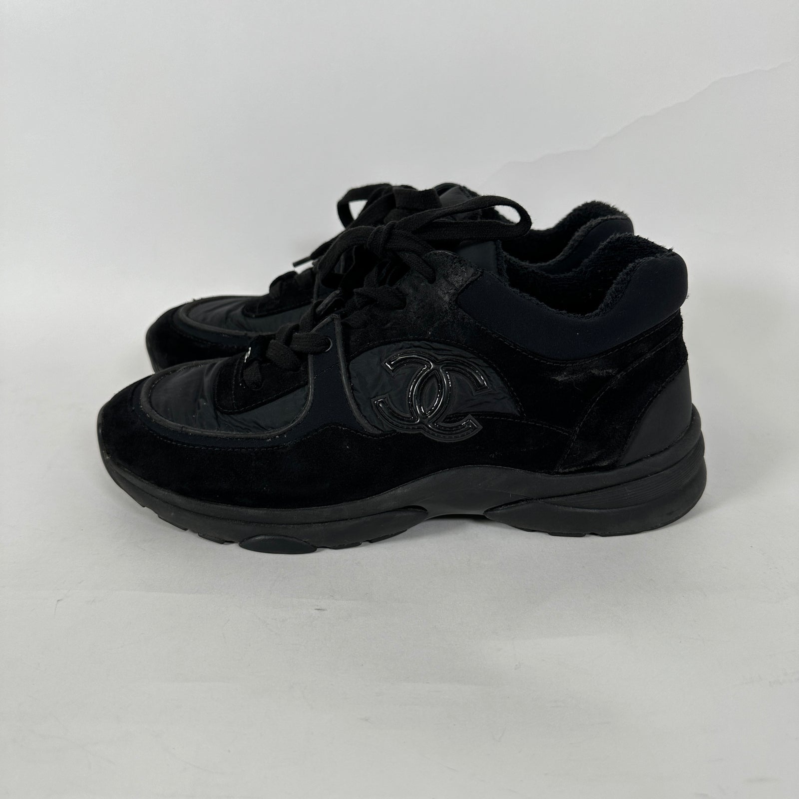 Chanel Tennis Trainer All Black Size 42