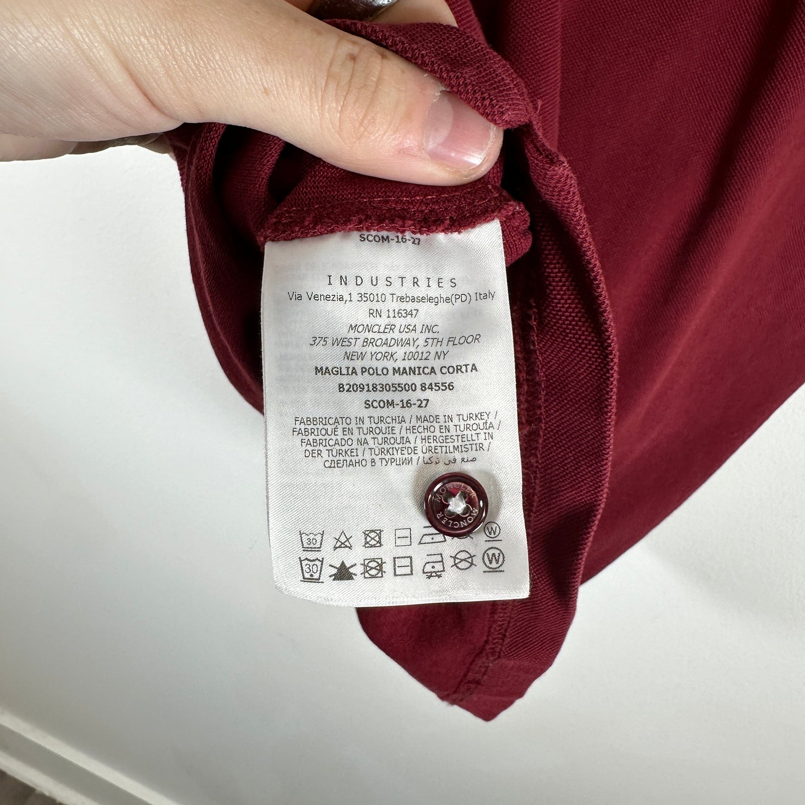 Moncler Maroon Polo Size M