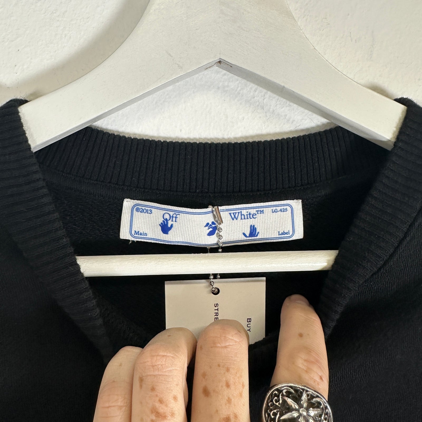 Off-White Black Front Graphic Sweatshirt Size  S