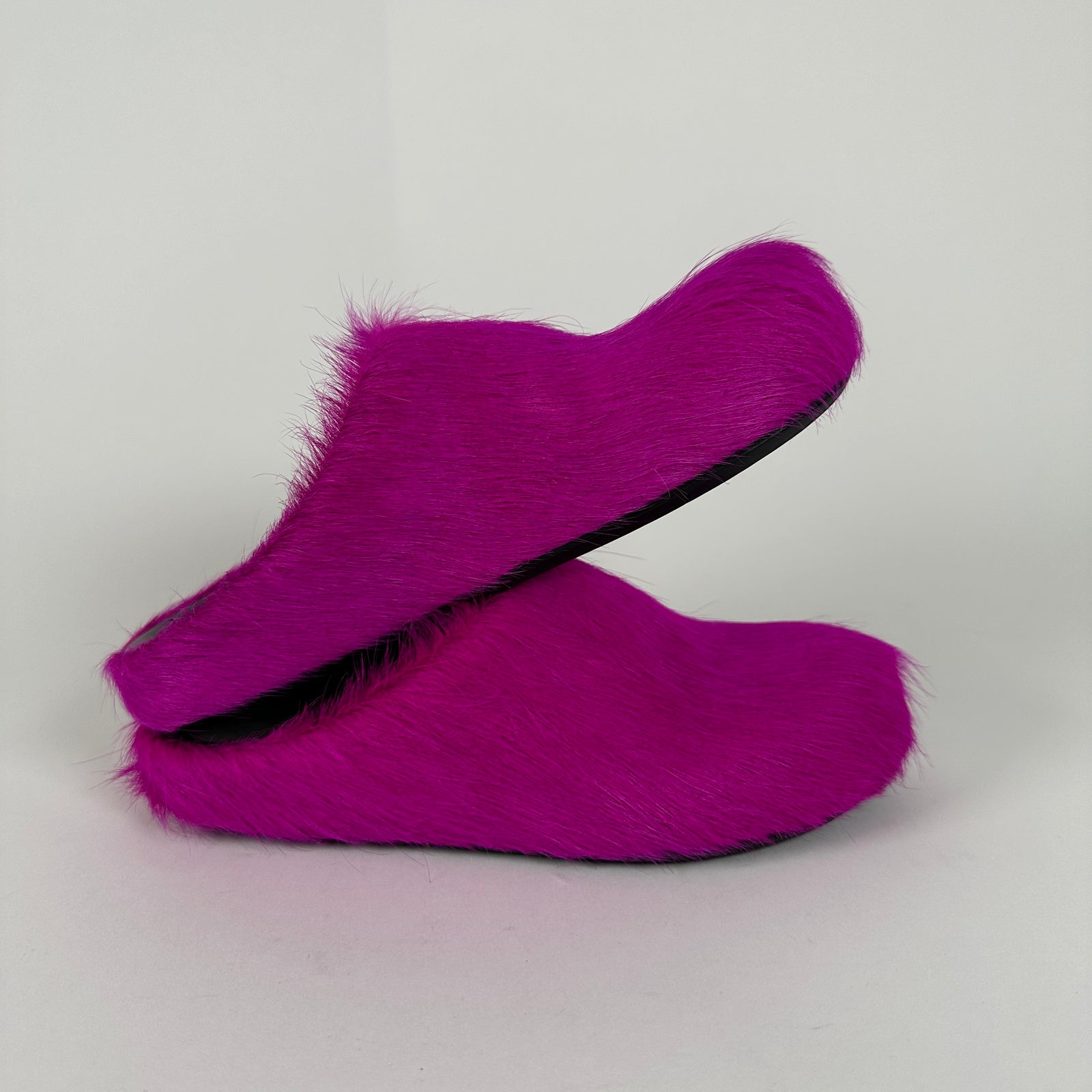 Marni Fur Slip On Pink Size 34