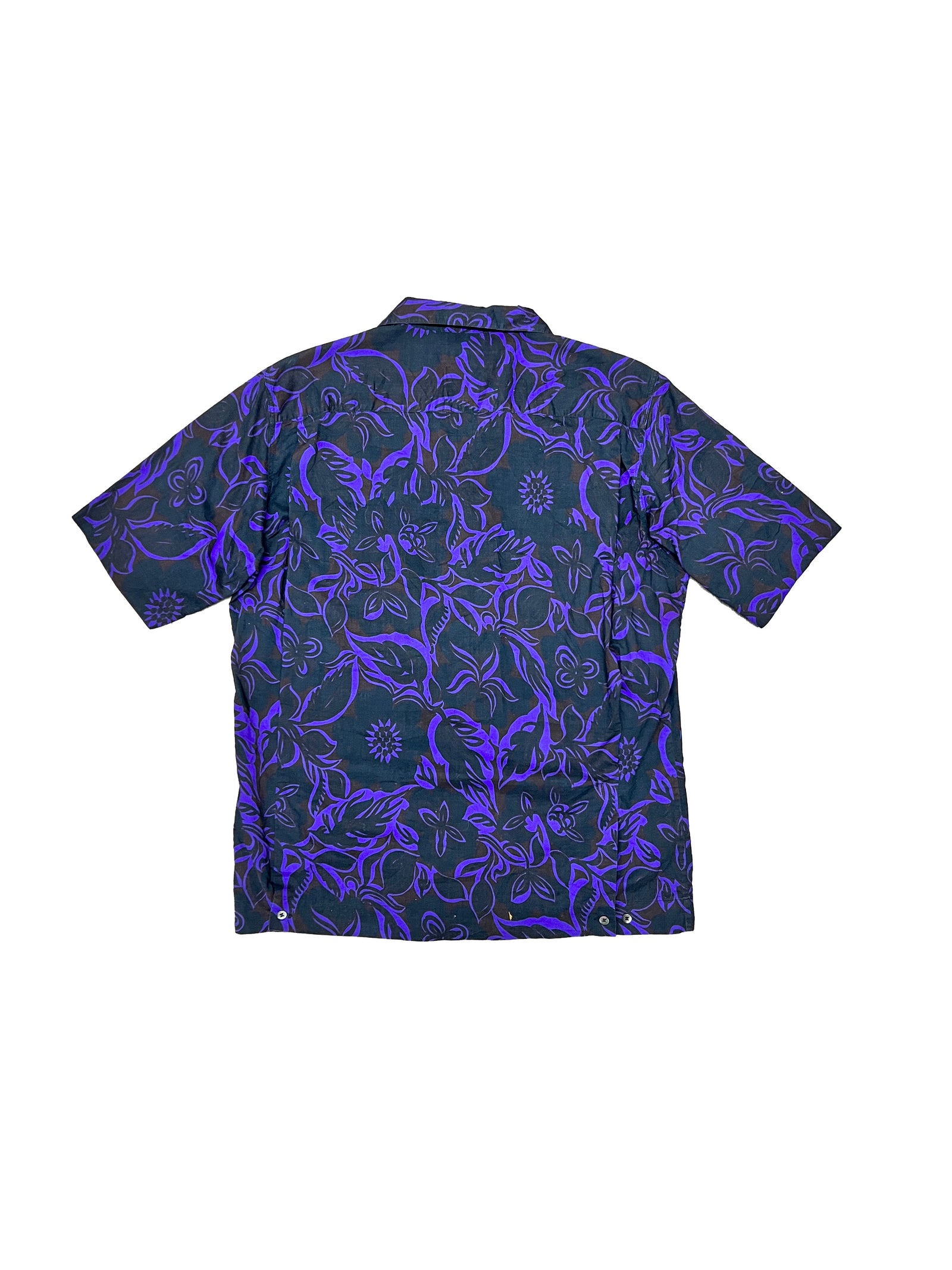 Dries Van Noten Purple Floral Camp Shirt Size Medium