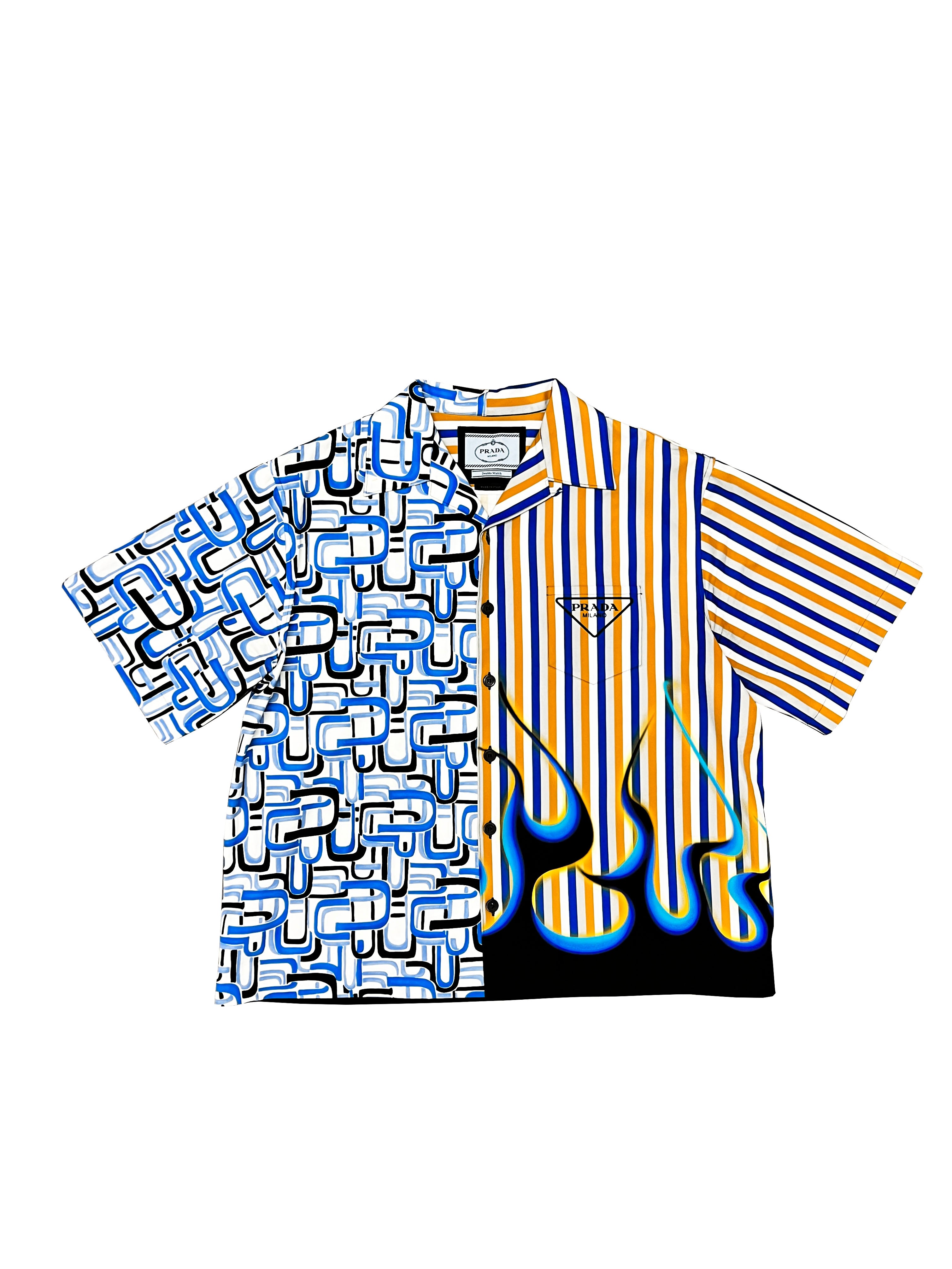 SS21 Prada Double Match Flame Poplin Shirt 2X-Large – Street Commerce