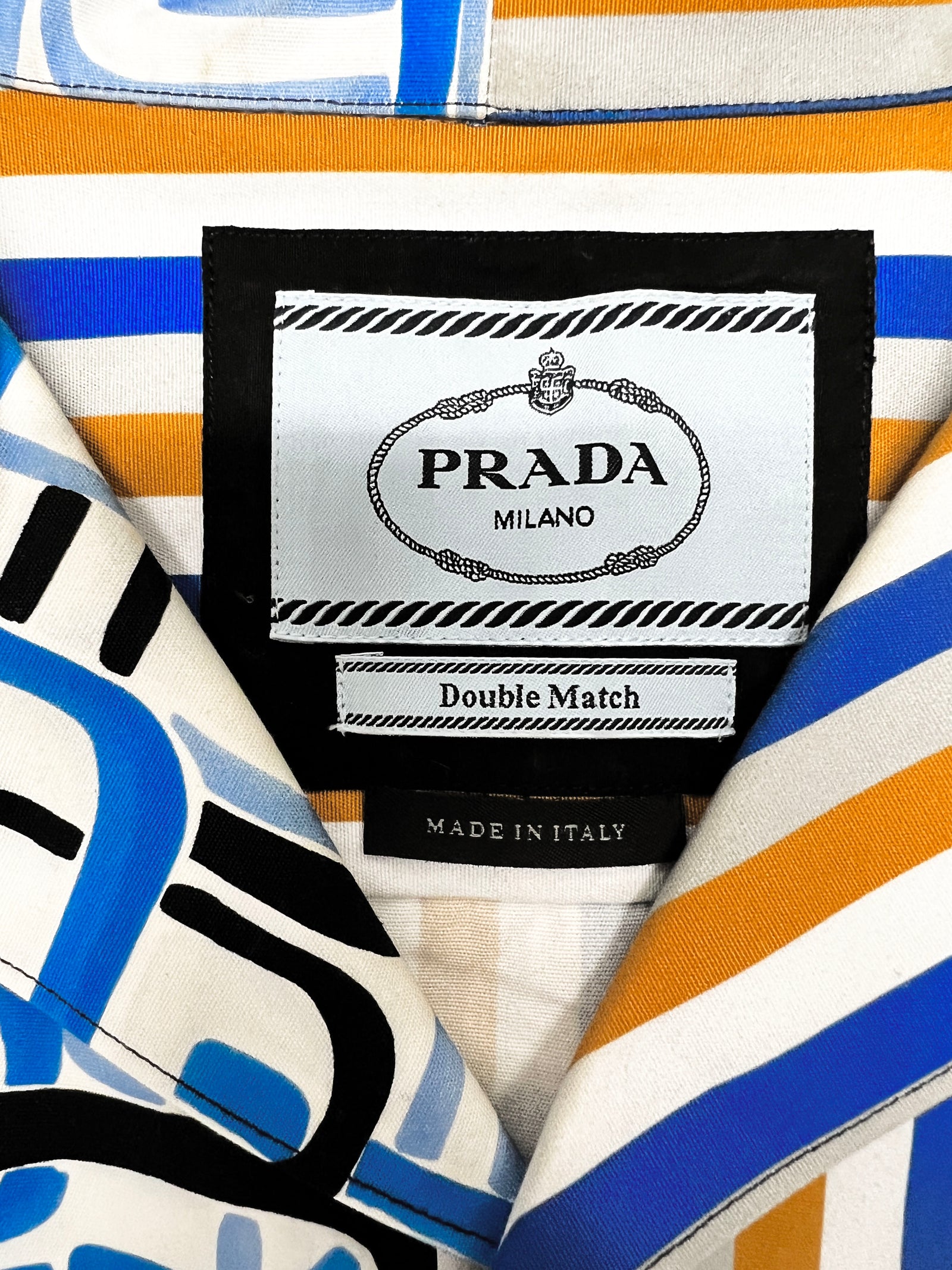 SS21 Prada Double Match Flame Poplin Shirt 2X-Large