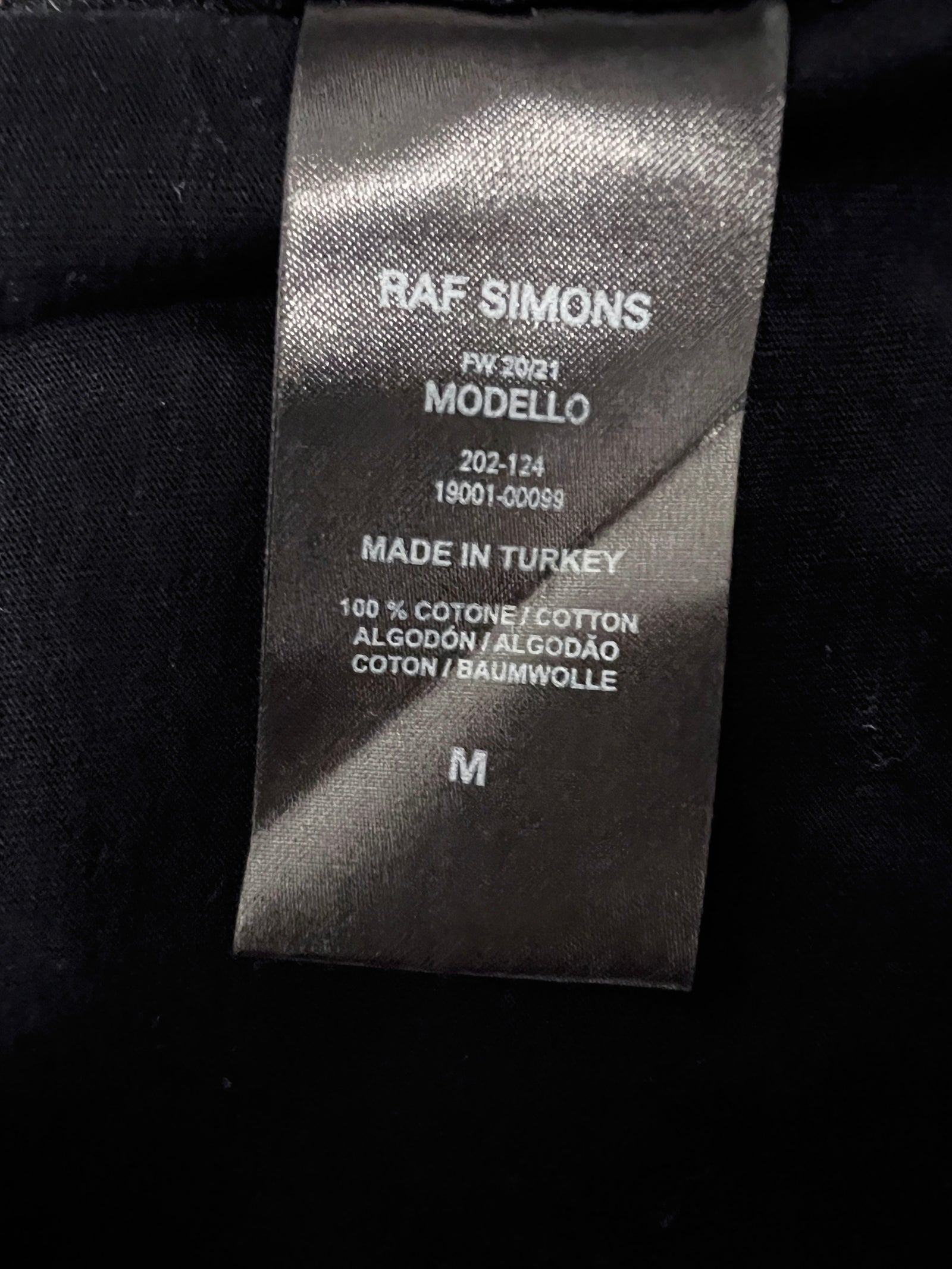 Raf Simons Black Tee Size Medium