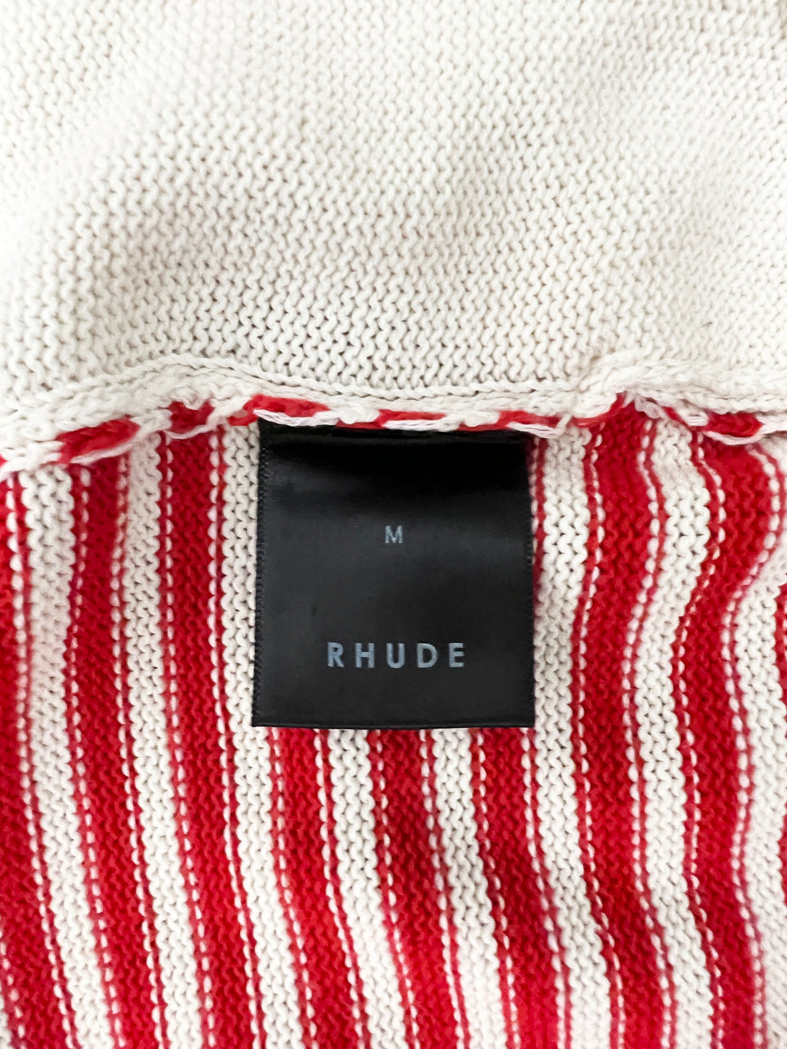 Rhude Stripped Short Sleeve Knit Size Medium