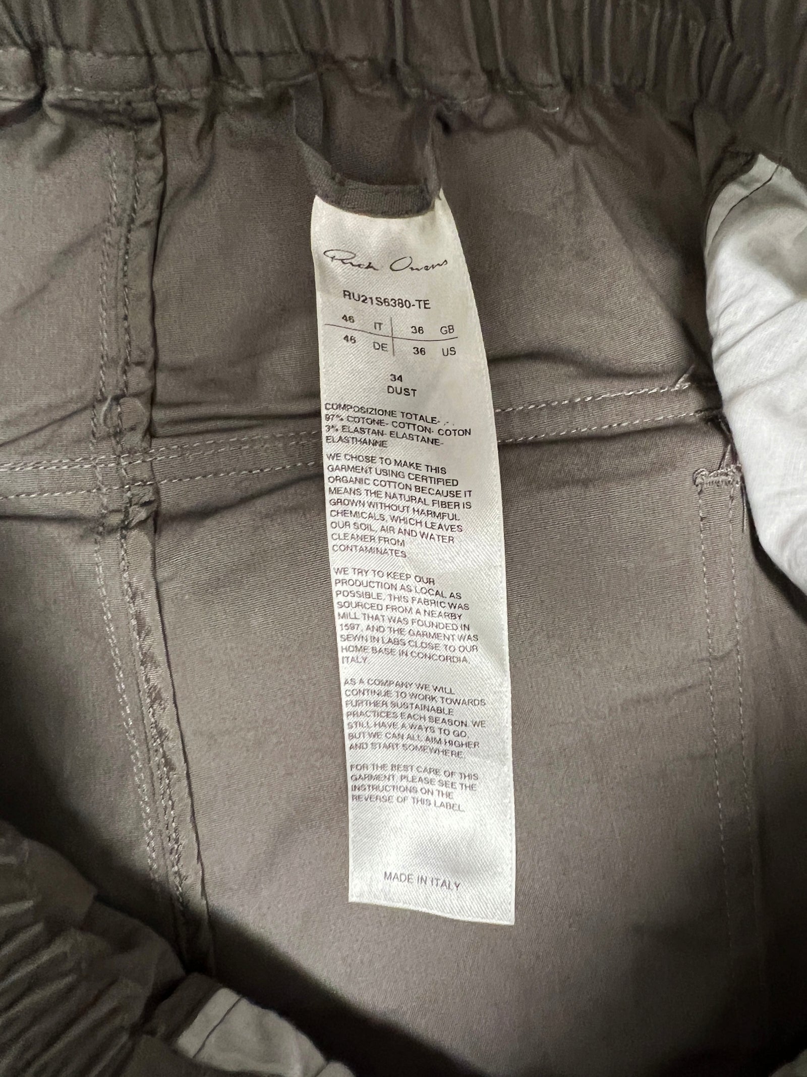 Rick Owens Dust Drop Crotch Pants Size M