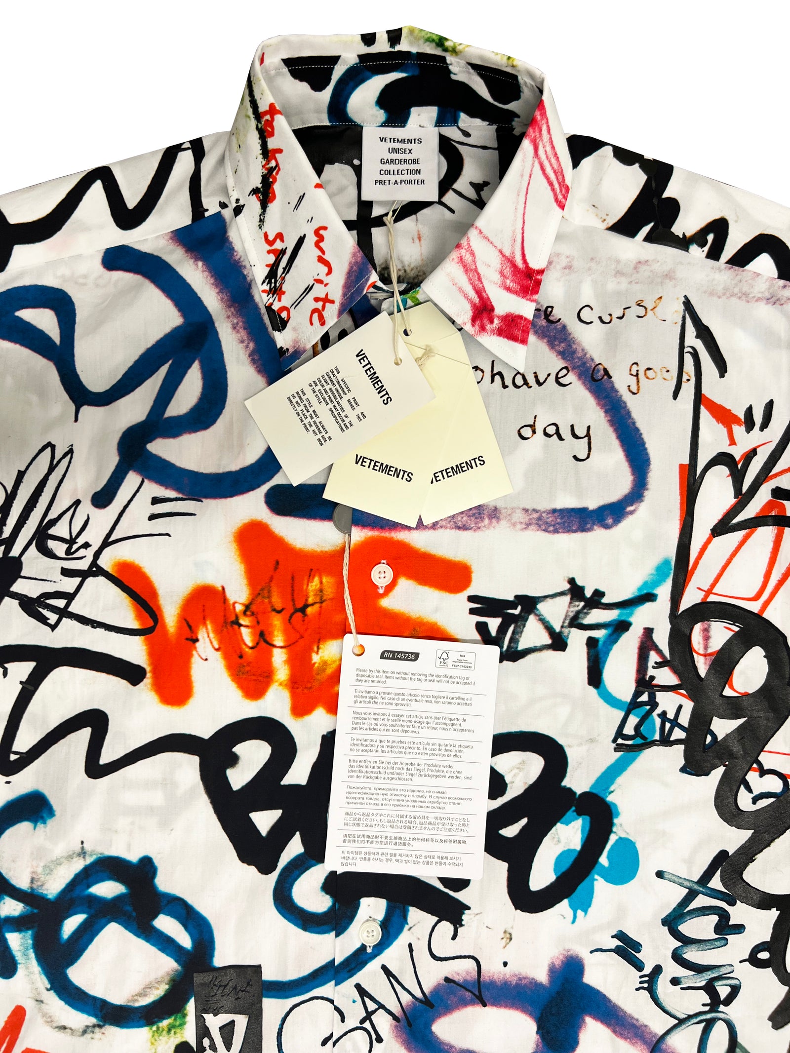 Vetement Graffiti Shirt Size Medium