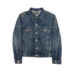 Balenciaga Logo Light Wash Jean Jacket Size Large