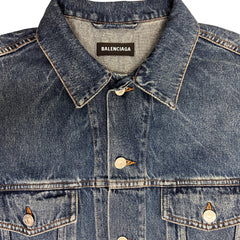 Balenciaga Logo Light Wash Jean Jacket Size Large