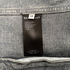 Balenciaga Logo Light Wash Jean Jacket Size Large