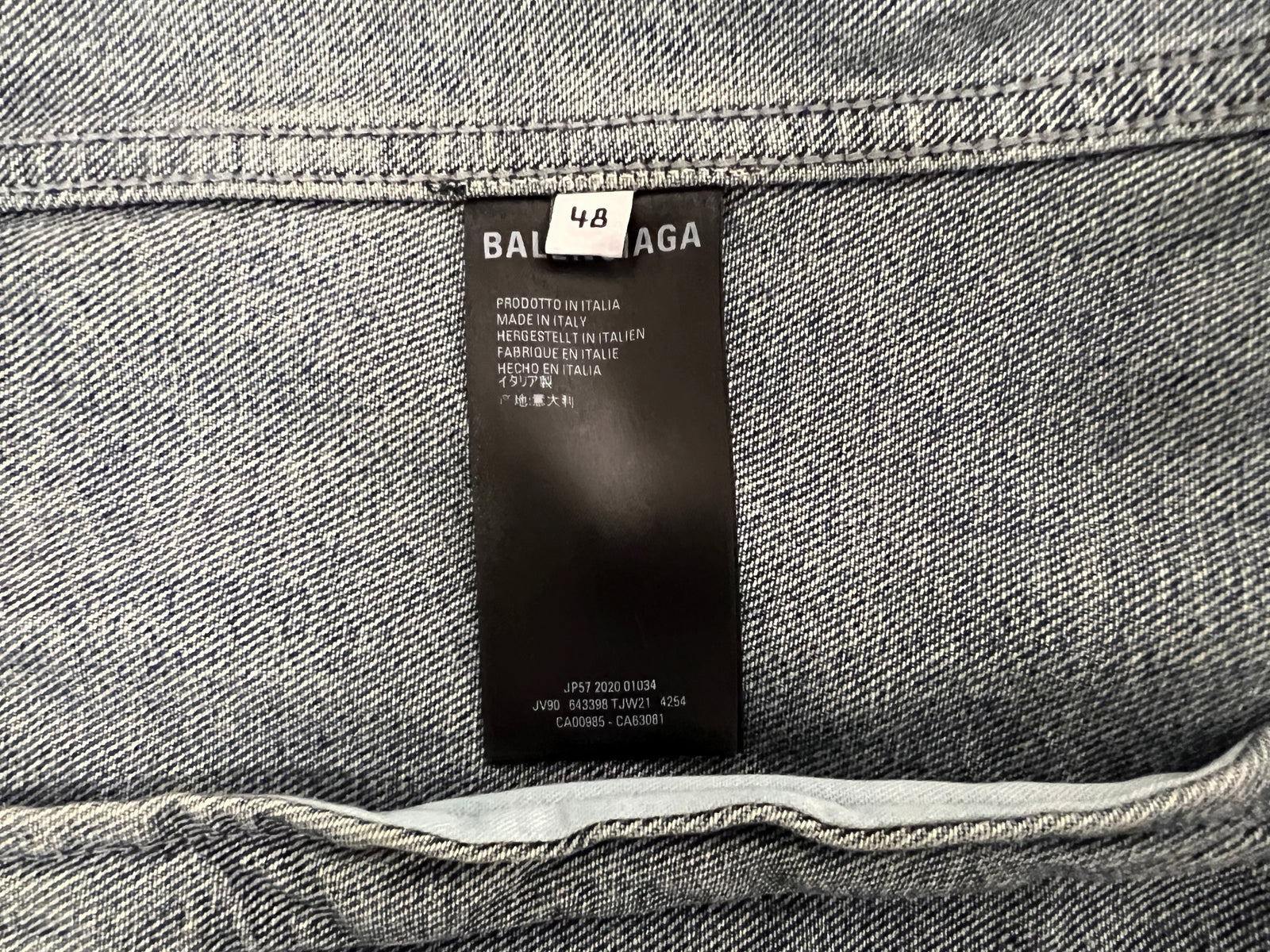 Balenciaga Logo Light Wash Jean Jacket Size Large