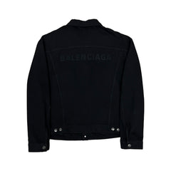 Balenciaga Logo Dark Wash Jean Jacket Size Large