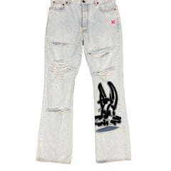Off-White Bunny Graffiti Flare Jeans Size 34