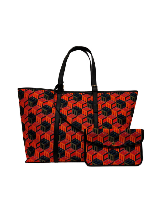 MCM Cubic Monogram Jacquard Shopper Tote