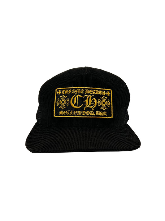 Chrome Hearts Corduroy Black and Yellow Hat