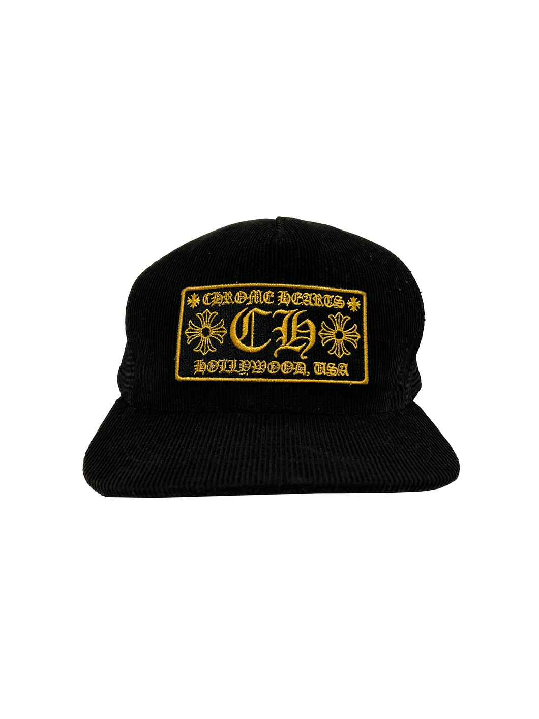 Chrome Hearts Corduroy Black and Yellow Hat