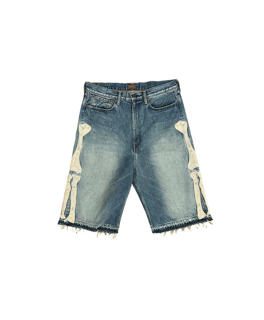 Kapital Skeleton Jean Shorts Size 36