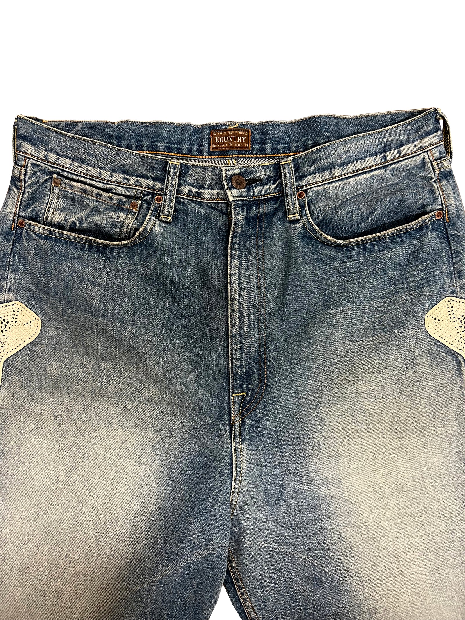 Kapital Skeleton Jean Shorts Size 36