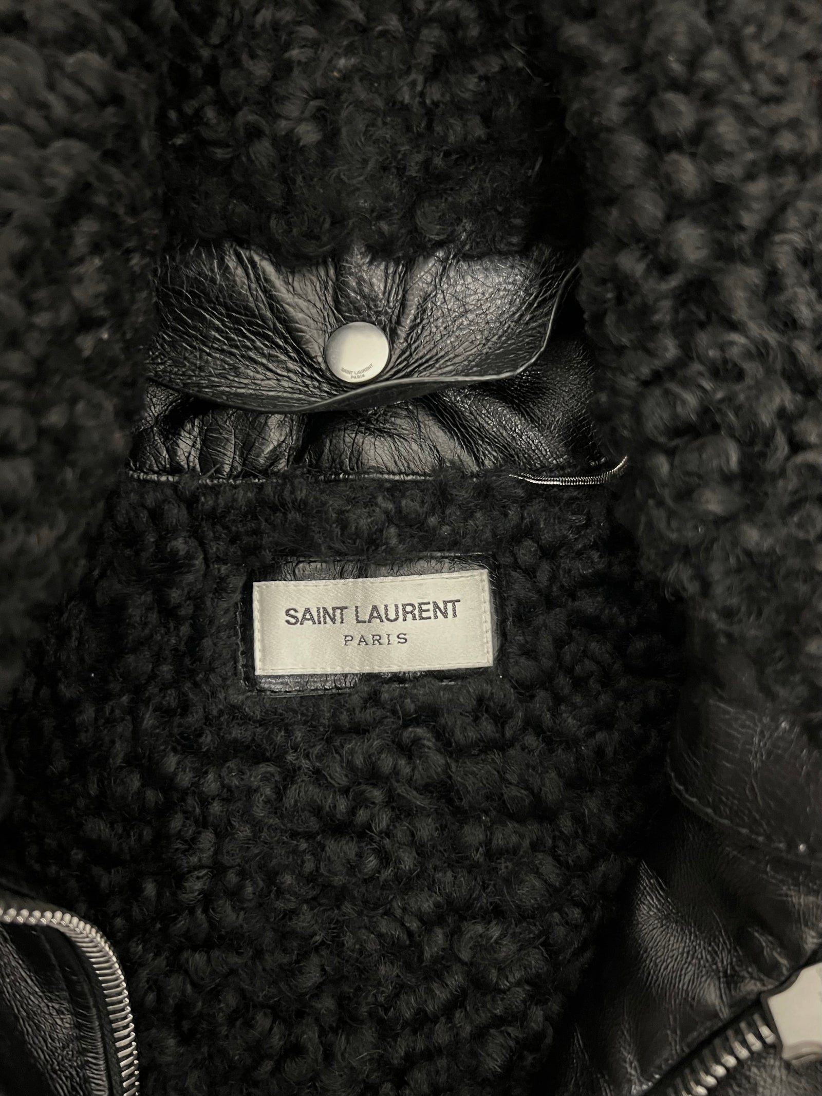 Saint Laurent Sherpa Aviators Leather Jacket Size Small