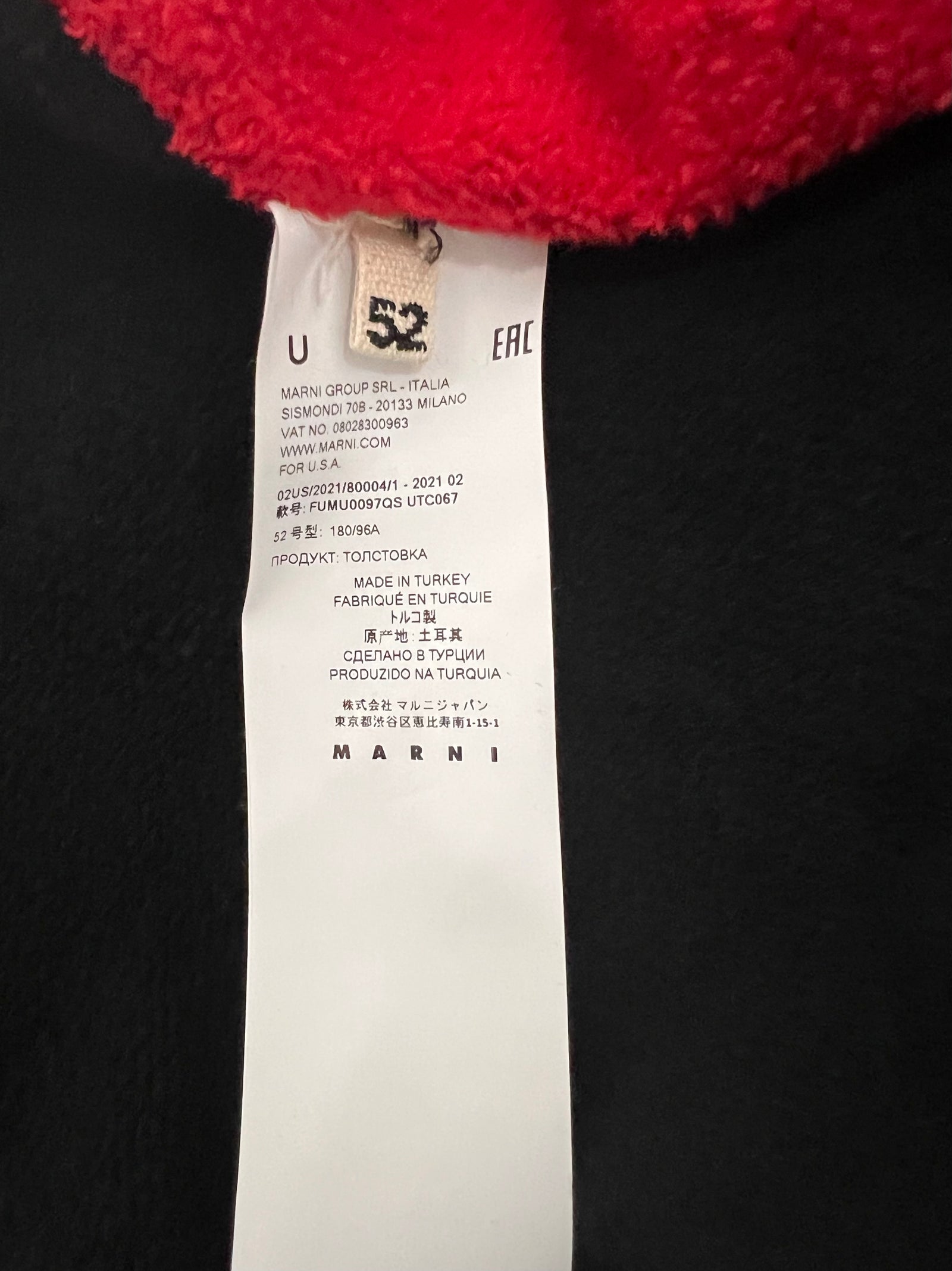 Marni Colorblock Red and Black Hoodie Size X-Large
