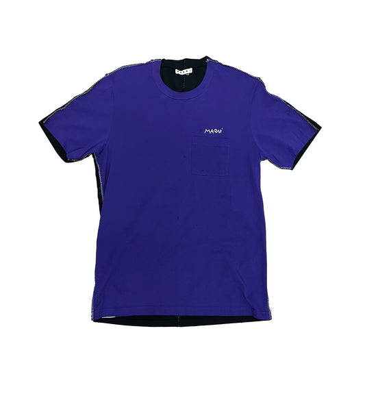 Marni Purple Color Block Size Medium T-Shirt