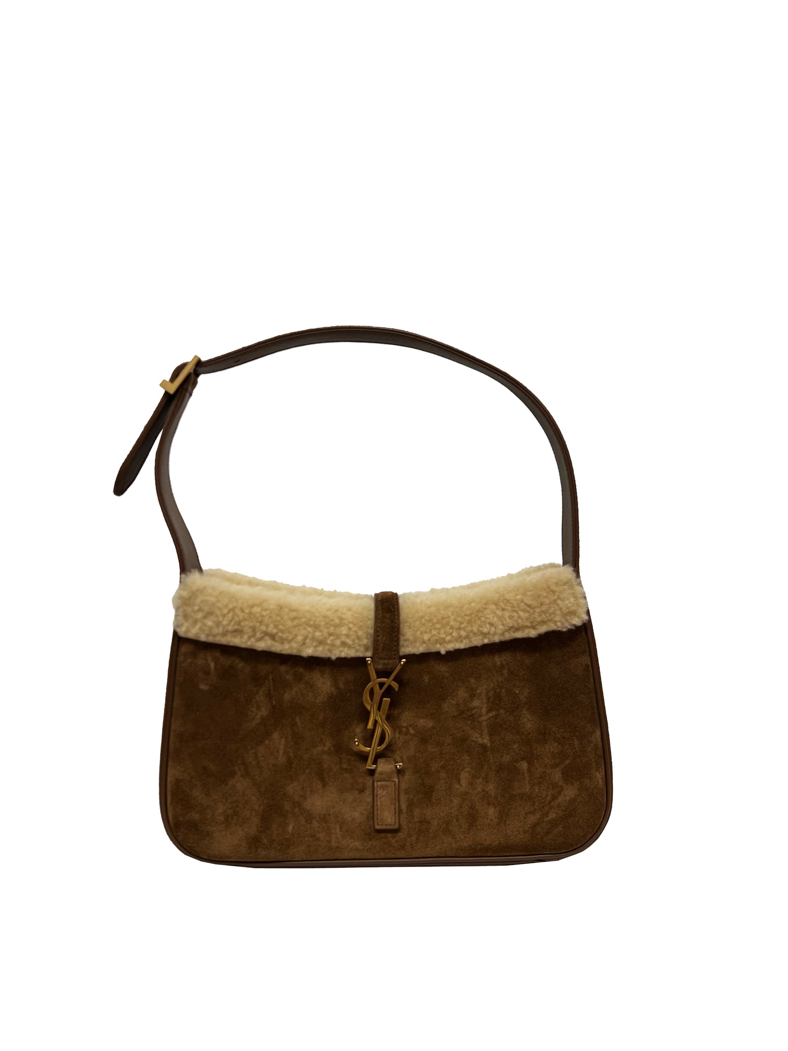 YSL LE 5 À 7 Hobo Bag Brown Sherpa