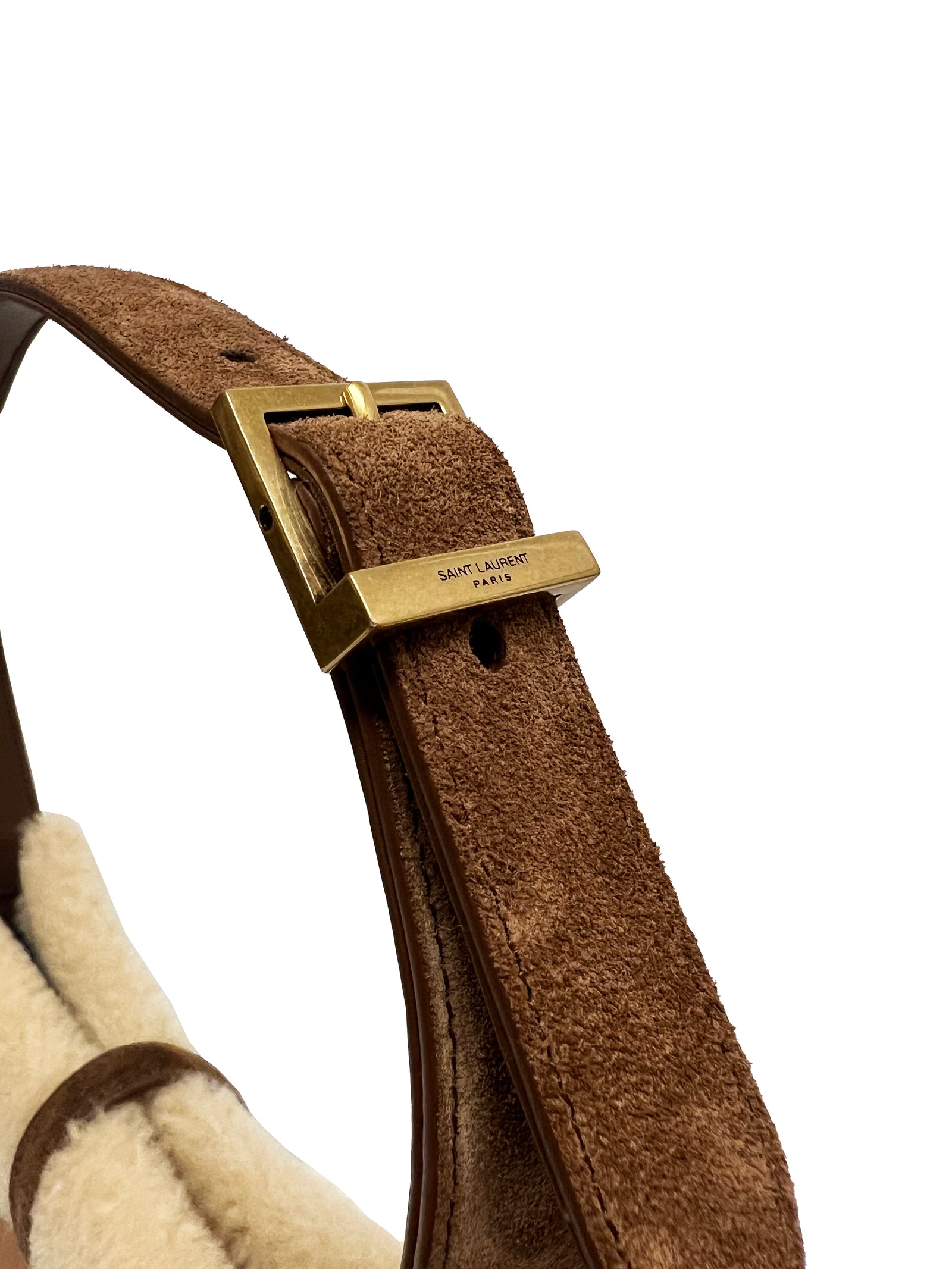 YSL LE 5 À 7 Hobo Bag Brown Sherpa