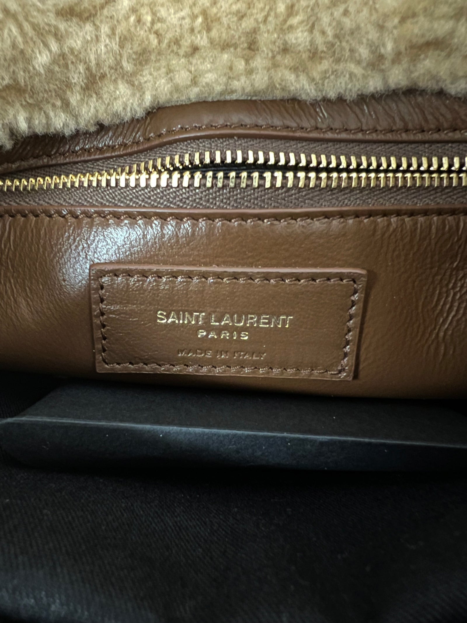 YSL LE 5 À 7 Hobo Bag Brown Sherpa